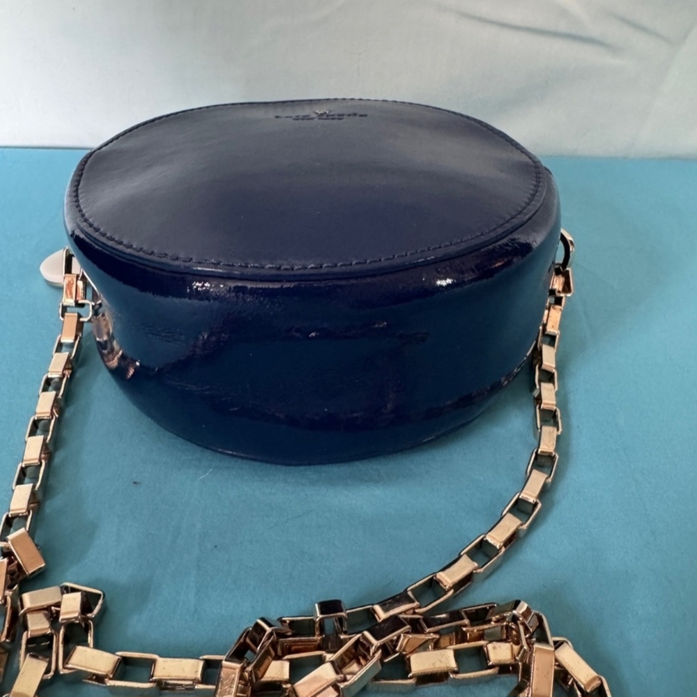 Kate Spade Get Out Of Town Blue Patent Round Crossbody Bag - Picture 4 of 7